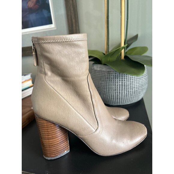 Mercedes Castillo Stretch Nappa Dessa Round Toe Boots Tan Brown Womens Size 38 - Picture 5 of 11
